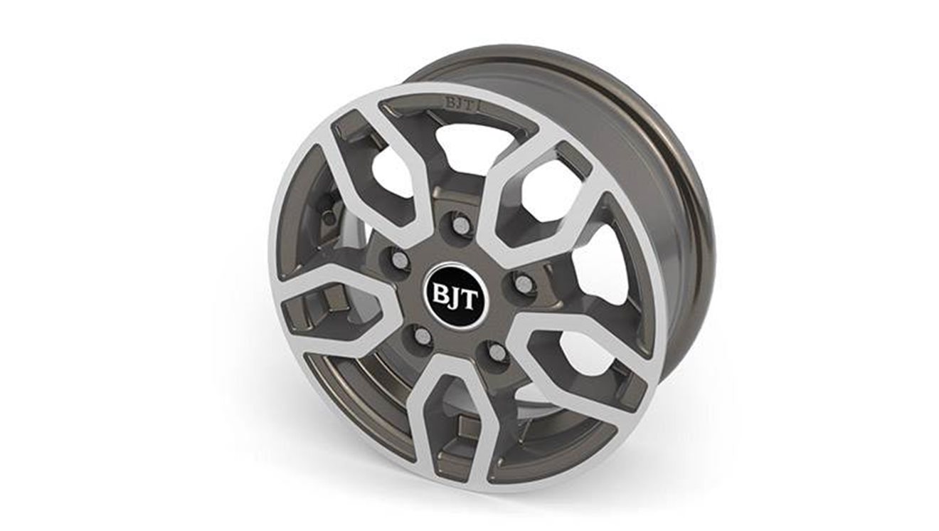 Alloy wheels  – (12" Style B2- Anthracite, diamond cut) + safety locking wheel bolts plus alloy spare wheel