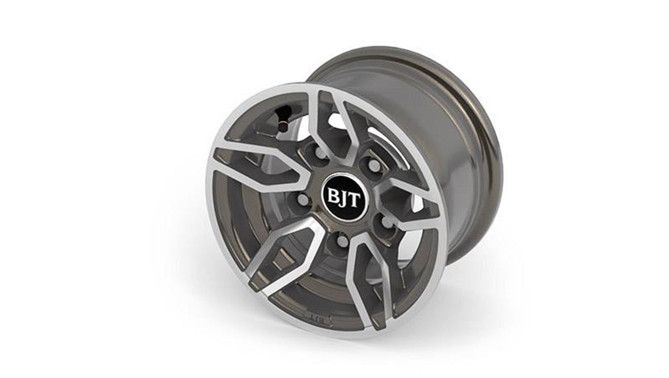 Alloy wheels  – (10" Style B2- Anthracite, diamond cut) + safety locking wheel bolts plus alloy spare wheel