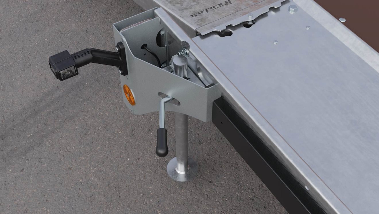 Rear support stands, side clamped drop down type
