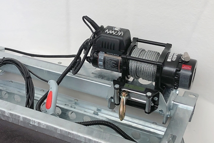 12V electric winch with remote control lead