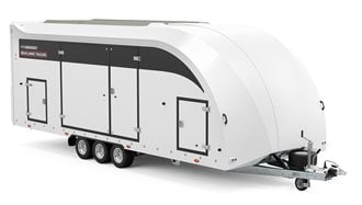 396-2010 -- Enclosed, 5.5m x 2.13m, 3.5t, 10in wheel, 3 Axle, Race Transporter 6, White Body  Race Transporter 6 - Enclosed car trailer