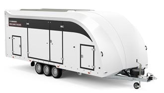 396-2060 -- Enclosed, 6.5m x 2.35m, 3.5t, 13in wheel, 3 Axle, Race Transporter 6, White Body  Race Transporter 6 - Enclosed car trailer