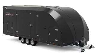 396-3010 -- Enclosed, 5.5m x 2.13m, 3.5t, 10in wheel, 3 Axle, Race Transporter 6, Black Body  Race Transporter 6 - Enclosed car trailer