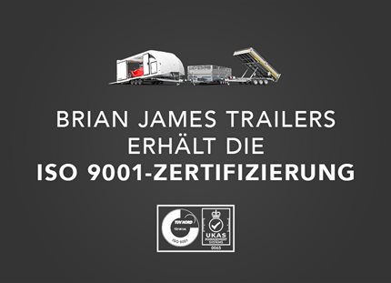 Brian James Trailers ontvangt ISO:9001-certificaat